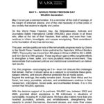MAY 3 – WORLD PRESS FREEDOM DAY – WAJSIC declaration